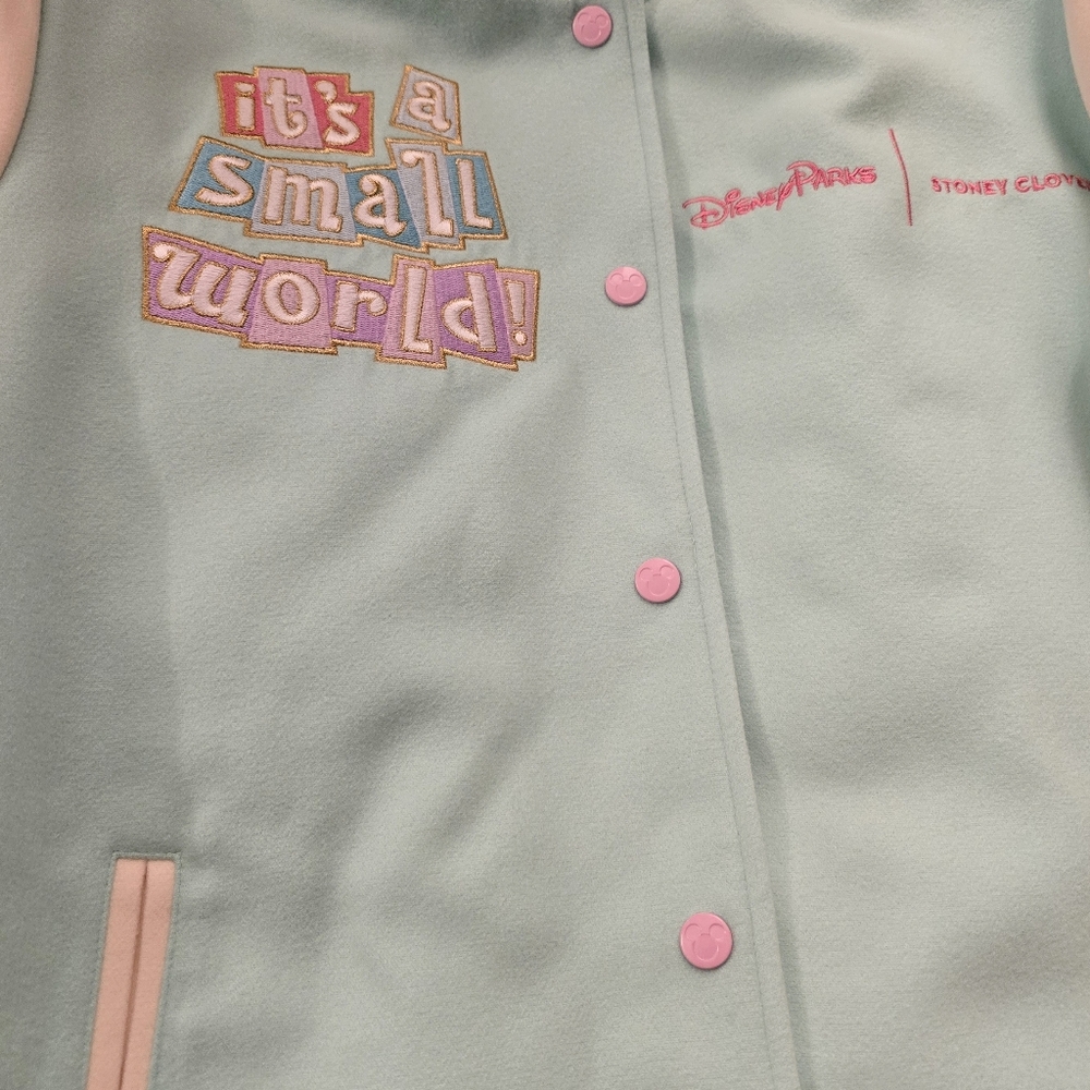 New Stoney Clover Lane Small World Varsity Jacket Coat Disney Embroidery Patch - Picture 6 of 10